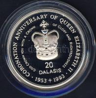 Gambia 1993. 20D Ag "Erzsébet-40. koronázási évforduló" T:PP Csak 10.000db!