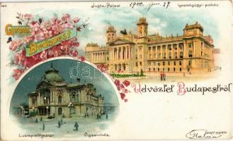 1900 Budapest, Igazságügyi Palota, Vígszínház. 393. Art Nouveau, floral, litho