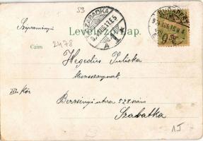 1904 Budapest VI. Andrássy út az Operával. Art Nouveau, litho (EK)