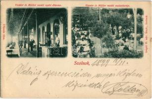 1899 Szolnok, Müller és Veszter vasúti nyári étterme és mulatókertje. Kiadja Szigeti H. udvari fényképész (EK)