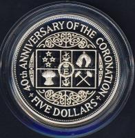 Új-Zéland 1993. 5$ Ag "Erzsébet-40. koronázási évforduló" T:PP Csak 15.000db!