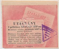 Budapest ~1950-1956. "Szabad Nép" utalvány, piros, bélyegzéssel és "SZ" perforációval" T:I-