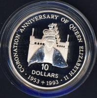 Salamon szigetek 1992. 10$ Ag "Erzsébet-40. koronázási évforduló" T:PP