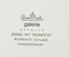 Rosenthal Bjorn Wiinblad tervezte falitál (Engel mit Trompete 1976), részben kézzel festett, jelzett...
