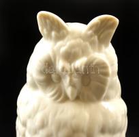 Nymphenburg fehér mázas bagoly, jelzett, hibátlan, m: 14,5 cm