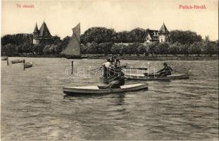 Palics, Palic (Szabadka, Subotica); fürdő, tó, csónakozók / spa, lake, boat