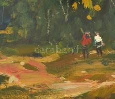 Szegvári Károly (1920-2002): Vízparton, olaj, papír, jelzett,  üvegezett keretben, 31×43,5 cm