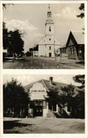 1942 Dunaegyháza, Evangélikus templom, Otthon (központi) szálloda. Miskovicz Gyula felvétele