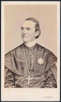 cca 1860 Ranolder János (1806-1875) veszprémi püspök, egyetemi tanár, keményhátú fotó Angerer műterméből, 10,5×6 cm