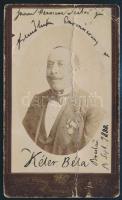 Kéler Béla (1820-1882) magyar zeneszerző, karmester, zenetanár, hegedűművész, keményhátú fotó, feliratozva, törésnyommal, 10,5×6 cm