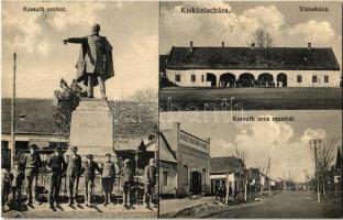 1929 Kiskunlacháza, Városháza, Kossuth Lajos szobor, Kossuth utca, Nemzeti mozgókép-színház (mozi)