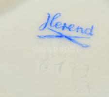 Herendi virágmintás kis bonbonier, kézzel festett, jelzett, hibátlan, 6×6×5 cm