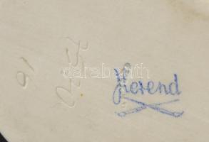 Herendi virágmintás kis cipő, kézzel festett, jelzett, hibátlan, 15×8,5 cm