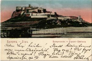 1910 Szepesváralja, Spisské Podhradie; Szepes vára. Sax Nándor kiadása / Zipser Schloss / Spissky hrad / castle