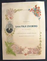 1893 Dekoratív litho oklevél a Pesti könyvnyomda Rt. vezérigazgatójának 25x34cm