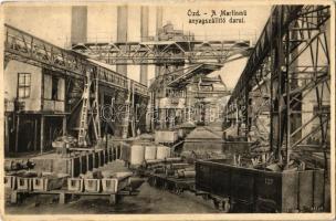 1926 Ózd, a Martin mű anyagszállító darui, rakodódaruk, iparvasút, vagonok + Bánréve-Miskolc 41. vasút pecsét (EK)
