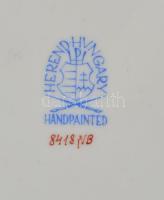 Herendi virágmintás áttört tálka, kézzel festett, jelzett, hibátlan, d: 20 cm