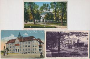 3 db RÉGI magyar városképes lap: Debrecen, Balatonfüred, Hévíz / 3 pre-1945 Hungarian town-view postcards