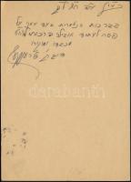 1907-1940 2 db jiddis nyelvű levél, az egyik Heller Bernátnak címezve