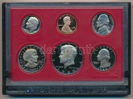 Amerikai Egyesült Államok 1980S 1c-1$ (6xklf) eredti dísztokban T:PP  USA 1968S 1 Cent - 1 Dollar (6xdiff) set in original case C:PP
