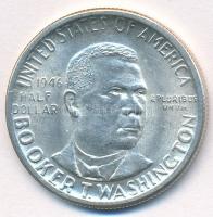 Amerikai Egyesült Államok 1946D 1/2$ Ag Booker T. Washington T:1- USA 1946D 1/2 Dollar Ag Booker T. Washington C:AU  Krause KM#198