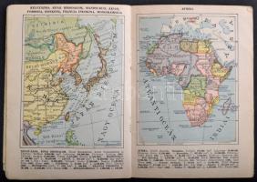 Vegyes térkép tétel, benne Fenyves világatlasz, Homolka reprint és modern térképek