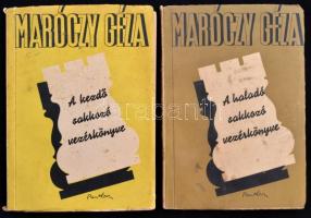 2 db sakkönyv: Maróczy Géza: A haladó sakkozó vezérkönyve. Bp., é.n. Pantheon. Kiadói papírborítékban I-II.