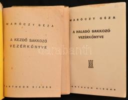 2 db sakkönyv: Maróczy Géza: A haladó sakkozó vezérkönyve. Bp., é.n. Pantheon. Kiadói papírborítékba...