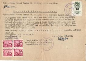 1958 Hatósági bizonyítvány okmánybélyegekkel