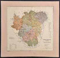 cca 1900 Sáros vármegye térképe. Magyar Földrajzi Intézet. Paszpartuban. 35x31 cm