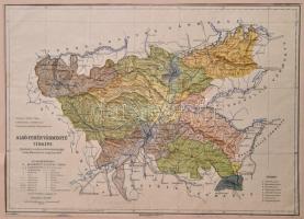 cca 1900 Alsó-Fehér vármegye térképe. Magyar Földrajzi Intézet. Paszpartuban. 35x31 cm