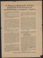 1956 október 26 Az MDP központi vezetőségének nyilatkozata a magyar néphez. 23x31 cm