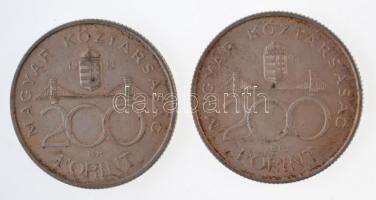 1993. 200Ft Ag "MNB" (2x) T:2 kis patina
Adamo F13