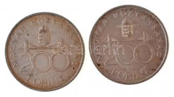 1993. 200Ft Ag "MNB" (2x) T:2 kis patina
Adamo F13