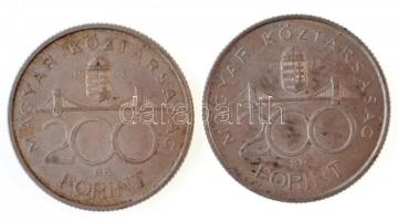 1993. 200Ft Ag "MNB" (2x) T:2 kis patina
Adamo F13