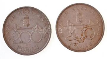 1993. 200Ft Ag "MNB" (2x) T:2 kis patina
Adamo F13