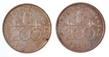 1992. 200Ft Ag "MNB" (2x) T:2 
Adamo F13