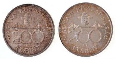 1992. 200Ft Ag "MNB" (2x) T:2 patina
Adamo F13