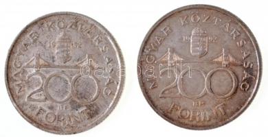 1992. 200Ft Ag "MNB" (2x) T:2 patina
Adamo F13