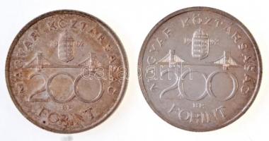 1992. 200Ft Ag "MNB" (2x) T:2 patina
Adamo F13