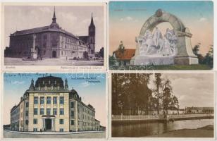 12 db RÉGI magyar városképes lap: Szerencs, Balassagyarmat, Kisbér, Ják, Cegléd, Szombathely, Keszth...