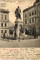 1901 Komárom, Komárnó; Klapka szobor, M. kir. dohány és szivar áruda / statue, tobacco and cigarette shop  (EK)