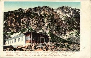 Tátra, Tatry; Ferenc József csúcs, Sziléziai ház. Cattarino kiadása / Sliezsky dom, Stít Frantiska Jozefa / rest house, mountain peak