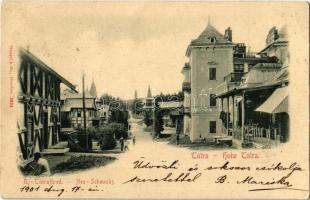 1901 Újtátrafüred, Neu-Schmecks, Novy Smokovec (Tátra); Kertész Tódor üzlete, kávéház, szálloda / shops, café, hotel, villa (EK)