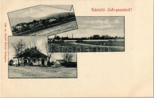 1900 Tahi, Tahi-puszta (Tahitótfalu); látkép, Tahi csárda, vendéglő, étterem. Kiadja Divald Károly 145. sz.