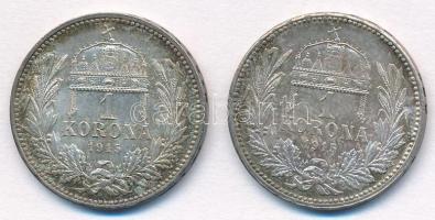 1915KB 1K Ag "Ferenc József" (2x) T:1,1- kis patina 
Adamo K5.1