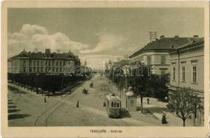 Temesvár, Timisoara; Küttl tér, villamos / square, tram (EK)