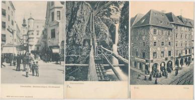 50 db RÉGI osztrák városképes lap 1905 előttről / 50 pre-1905 Austrian town-view postcards