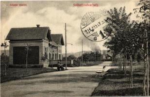 1912 Székelyudvarhely, Odorheiu Secuiesc; sétatér, kioszk / promenade, kiosk