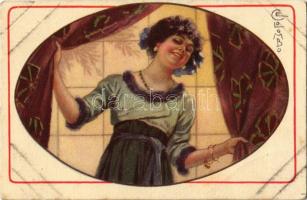 Italian art postcard. Lady 973-1. s: Colombo (EB)
